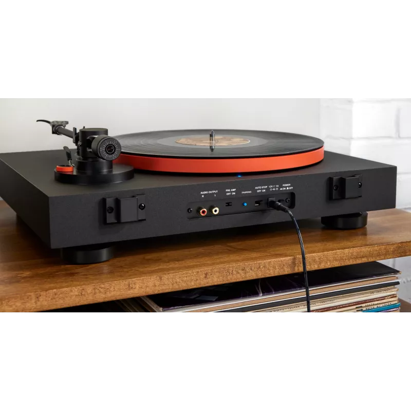 JBL Spinner BT gira-discos com acionamento por correia preto, laranja