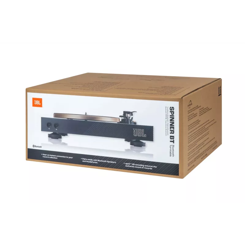 JBL Spinner BT gira-discos com acionamento por correia preto, dourado