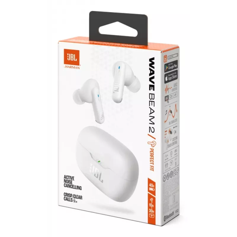 JBL Wave Beam 2 Headset sem fios In-Ear Chamadas/Música Bluetooth Branco