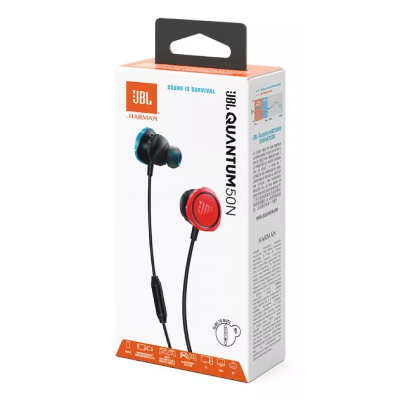 JBL Quantum 50N Headset com fios In-Ear Preto, Azul, Vermelho