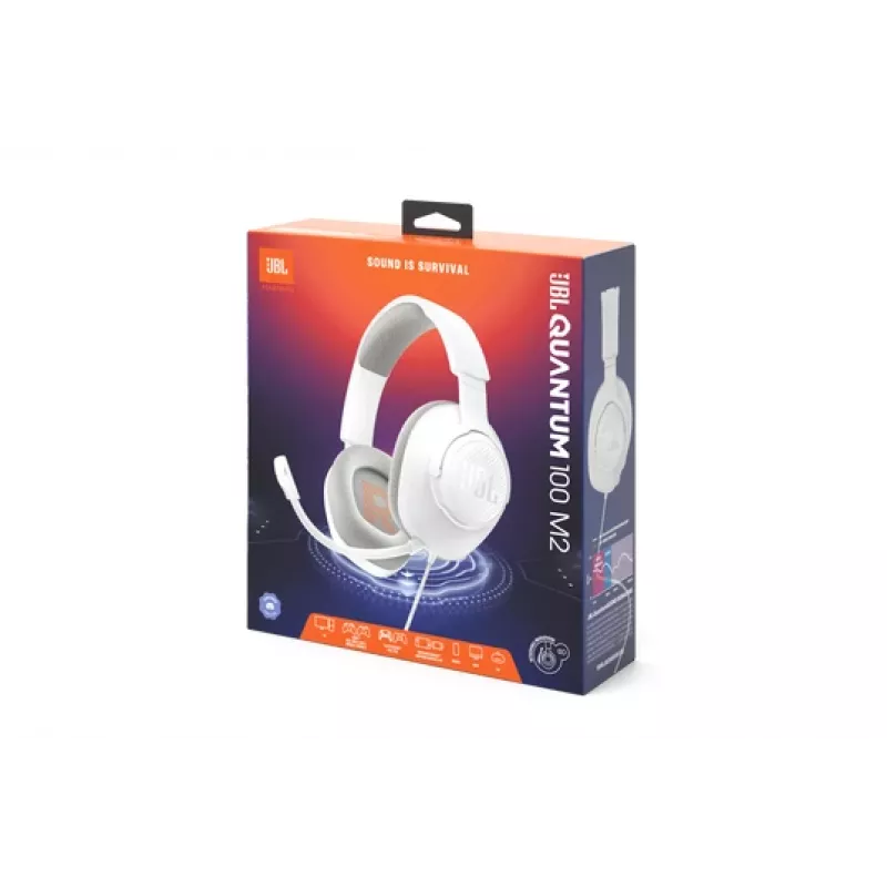 JBL Quantum 100M2 Headset com fios de arco Gaming Branco