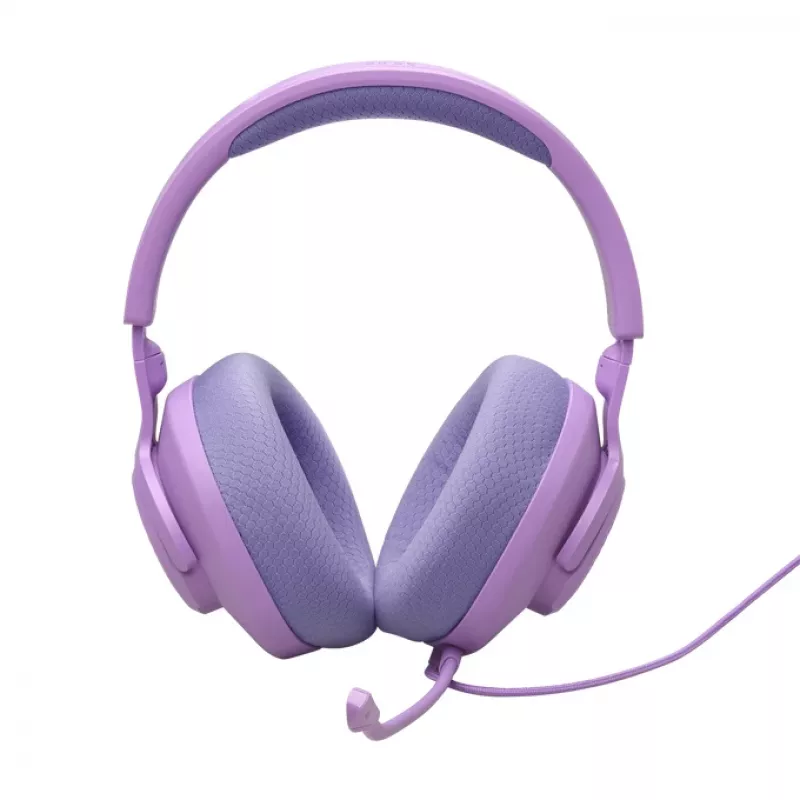 Headset gaming over-ear com fios JBL Quantum 100M2 — circum-aural, 20–20000 Hz, cabo de 1,2 m, violeta