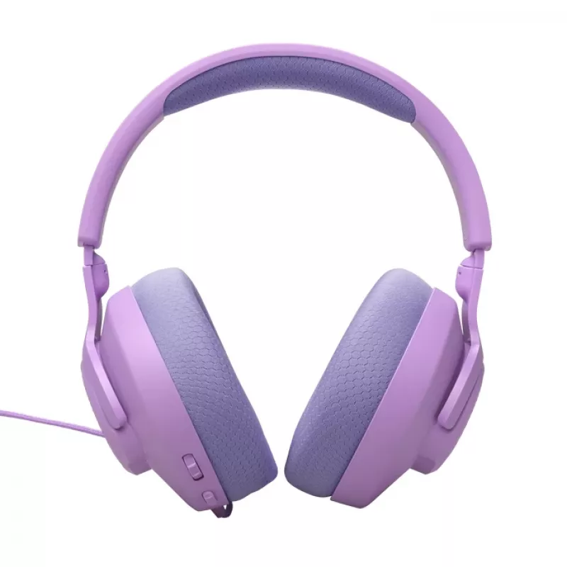 Headset gaming over-ear com fios JBL Quantum 100M2 — circum-aural, 20–20000 Hz, cabo de 1,2 m, violeta