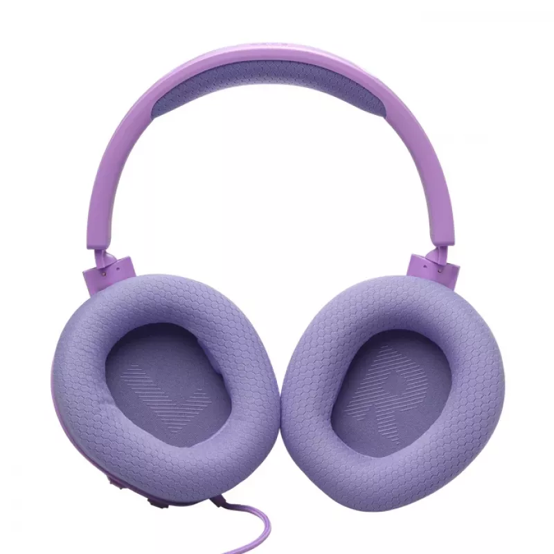 Headset gaming over-ear com fios JBL Quantum 100M2 — circum-aural, 20–20000 Hz, cabo de 1,2 m, violeta