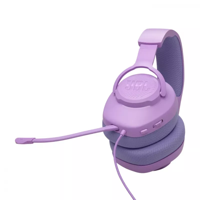 Headset gaming over-ear com fios JBL Quantum 100M2 — circum-aural, 20–20000 Hz, cabo de 1,2 m, violeta