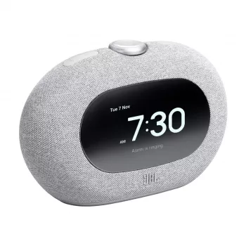 Rádio-relógio JBL Horizon-3 — DAB/DAB+/FM, 5 W RMS, ecrã LCD, 65–20000 Hz, controlo rotativo de volume, Cinzento