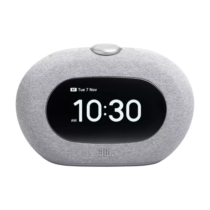 Rádio-relógio JBL Horizon-3 — DAB/DAB+/FM, 5 W RMS, ecrã LCD, 65–20000 Hz, controlo rotativo de volume, Cinzento