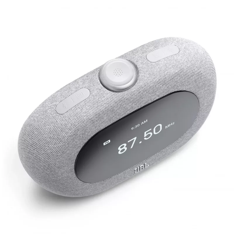 Rádio-relógio JBL Horizon-3 — DAB/DAB+/FM, 5 W RMS, ecrã LCD, 65–20000 Hz, controlo rotativo de volume, Cinzento