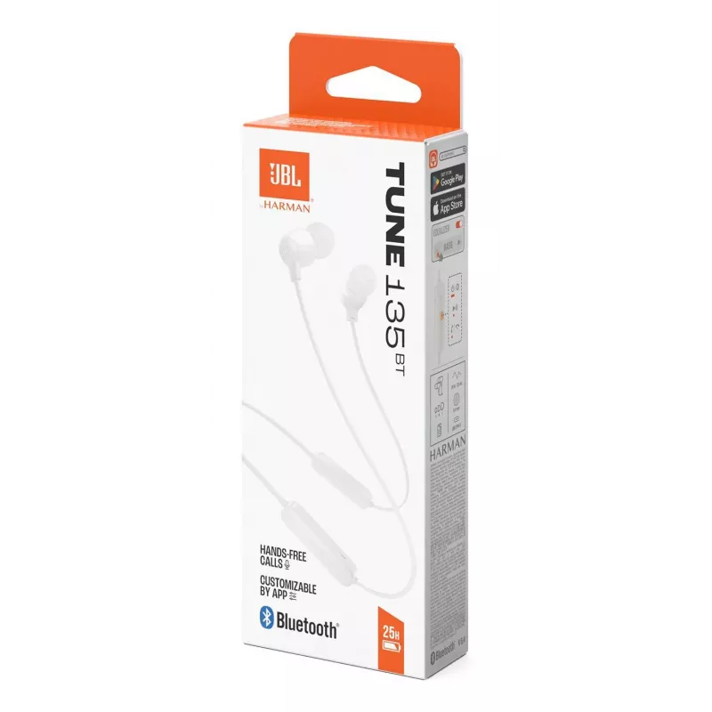 JBL Tune 135BT Headset sem fios In-Ear Chamadas/Música Bluetooth Branco