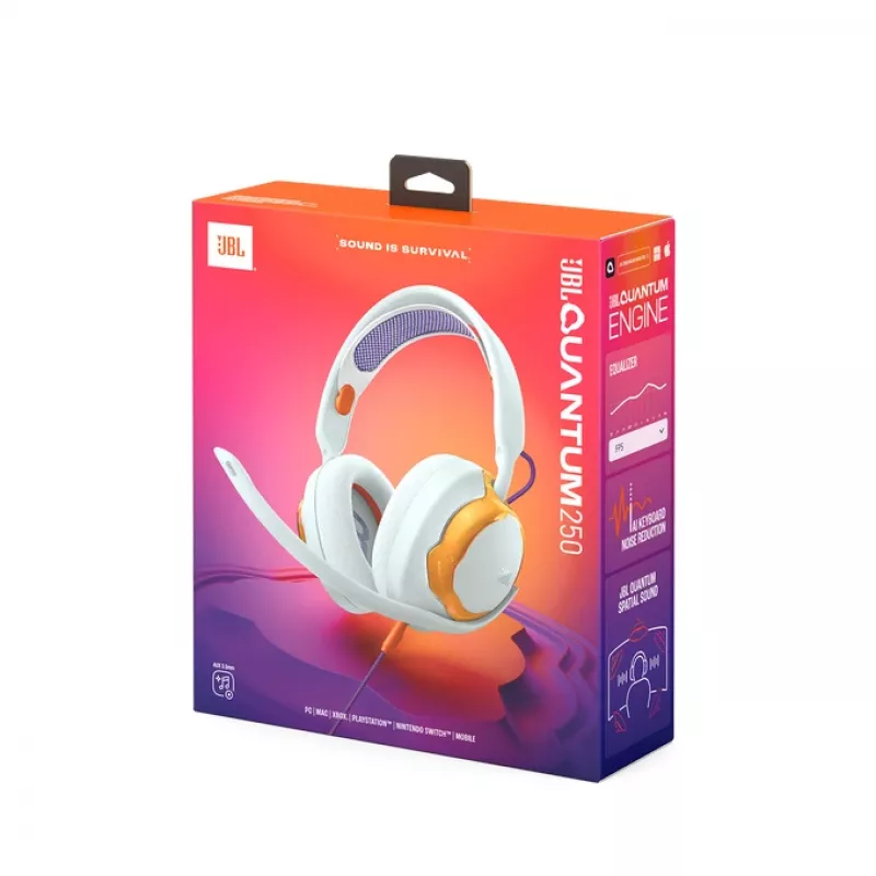 JBL Quantum 250 headset com fios de arco de cabeça gaming turquesa