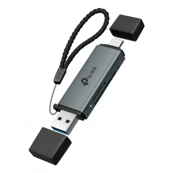 Leitor de cartões TP‑LINK UA430D USB 3.1 — suporte MicroSD/SD, 200 Mbit/s, preto, 75×22,9×9,3 mm