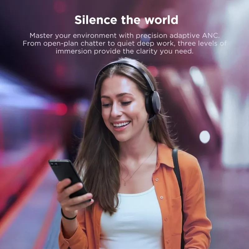 Auscultadores/headset Lenovo 4XD1T60925 sem fios de arco de cabeça escritório/call center USB Type-C Bluetooth cinzento