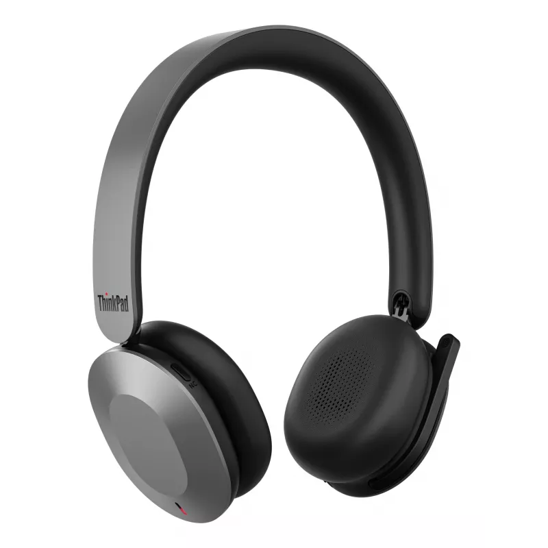 Auscultadores/headset Lenovo 4XD1T60925 sem fios de arco de cabeça escritório/call center USB Type-C Bluetooth cinzento