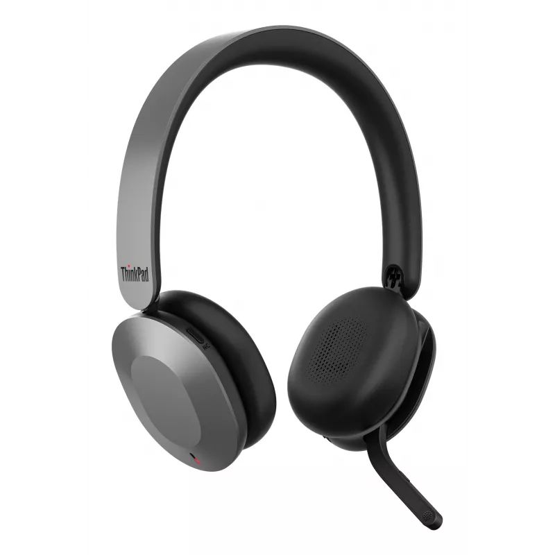 Auscultadores/headset Lenovo 4XD1T60925 sem fios de arco de cabeça escritório/call center USB Type-C Bluetooth cinzento