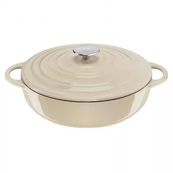Frigideira de servir em ferro fundido Tefal LOV E25972, redonda 3,8 L, 28 cm, bege