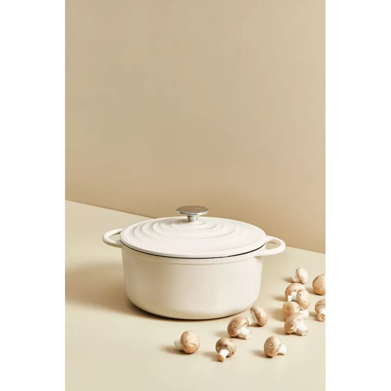 Frigideira de servir em ferro fundido Tefal LOV E25972, redonda 3,8 L, 28 cm, bege