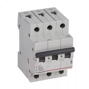 Disjuntor Legrand 419171 B25A 3P 6kA – tripolar, curva B, 25 A, poder de corte 6 kA