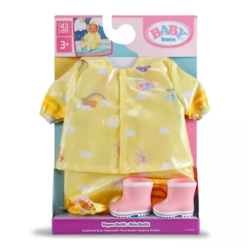BABY born conjunto de chuva 43 cm, conjunto de chuva para boneca, 3 ano(s)