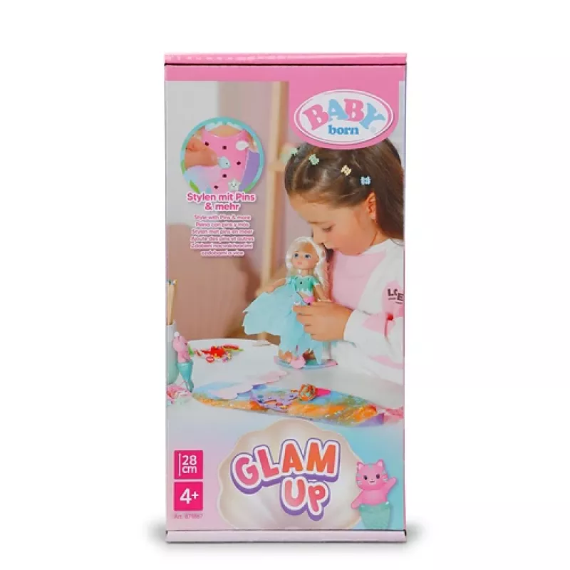 BABY born @ Glam Up Sparkle, boneca bebé, feminino, a partir de 4 anos, menino/menina, 430 mm, multicolor