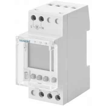 Siemens 7LF4521-0 interruptor horário digital para calha DIN, 230 V AC, 16 A