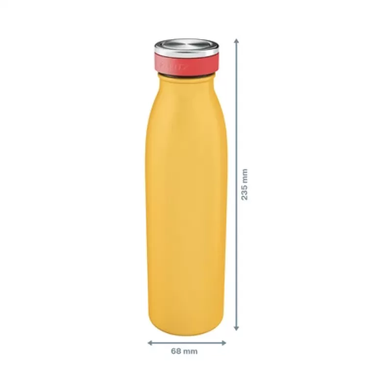 Leitz Cosy garrafa térmica 500 ml, amarelo, aço inoxidável, 68 mm, 68 mm, 235 mm, 280 g