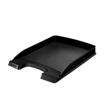 Leitz tabuleiro de correspondência Plus fino, plástico, preto, A4, envelope, carta, nota, papel, 242 x 330 x 32 mm, 255 x 357 x 35 mm