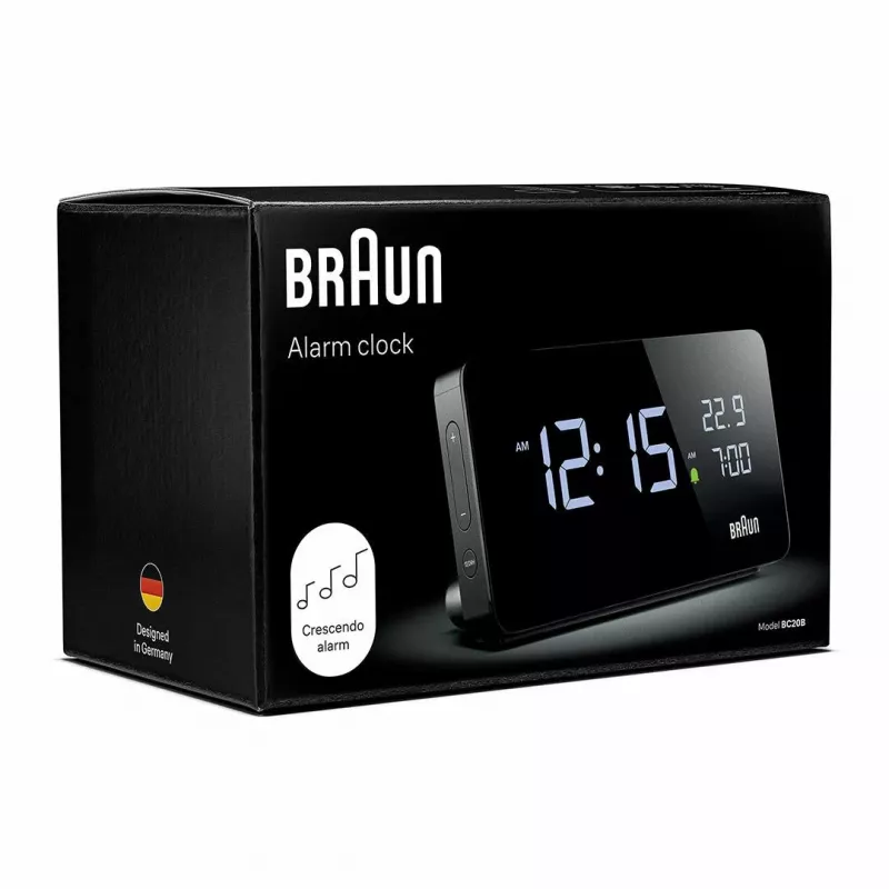 Braun BC20BEU relógio de parede/mesa relógio digital retangular preto