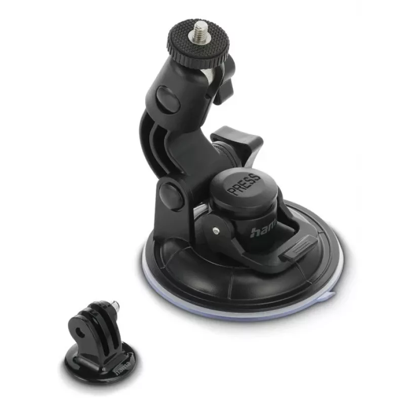 HAMA suporte com ventosa para action cams universal tripé de carro 3D Ø90 mm, carga máx. 0,3 kg, altura 5–11 cm