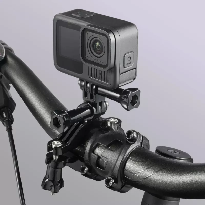 HAMA suporte passivo para action cam — grande, preto, para bicicletas e exterior (adequado para tubos 2,5–6,2 cm)