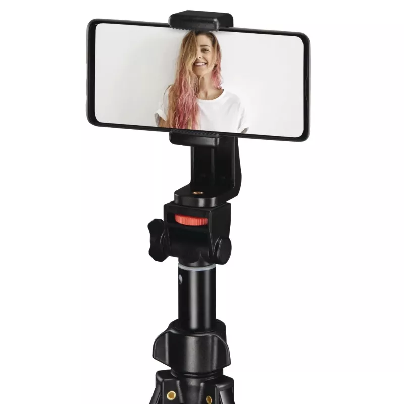 Tripé Hama Rotary Smartphone II para smartphone e câmara digital, 3 pernas, carga máx. 1 kg, altura 41,5–150 cm, preto