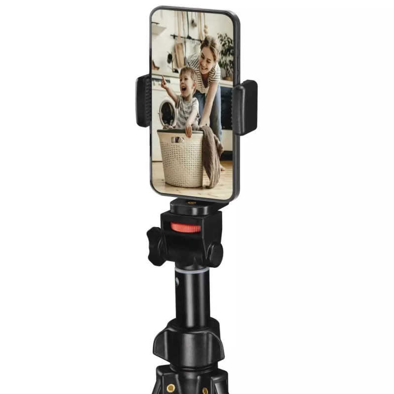 Tripé Hama Rotary Smartphone II para smartphone e câmara digital, 3 pernas, carga máx. 1 kg, altura 41,5–150 cm, preto