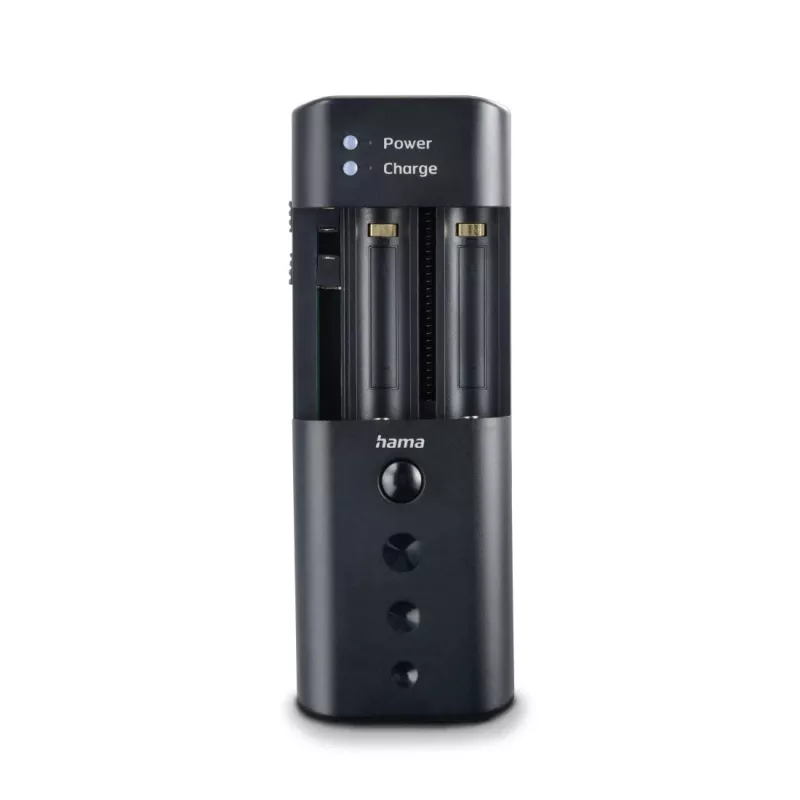 Carregador de baterias HAMA 00081390 para baterias de câmara digital — USB, compatível com Li‑Ion e NiMH, entrada 5 V