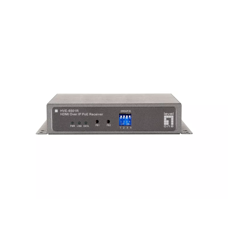 Receptor HDMI over IP PoE LevelOne, 1920 x 1080 píxeis, recetor AV, cinzento, HDCP