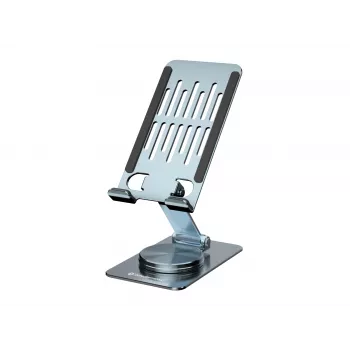 Suporte de telefone dobrável e articulado CONCEPTRONIC THANA08G, base giratória 360°, altura ajustável, prateado