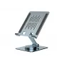 Suporte multimédia para tablet CONCEPTRONIC THANA09G — suporte articulado dobrável, base giratória 360°, altura ajustável, cinzento, 150×110×40 mm