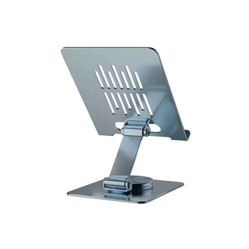 Suporte multimédia para tablet CONCEPTRONIC THANA09G — suporte articulado dobrável, base giratória 360°, altura ajustável, cinzento, 150×110×40 mm