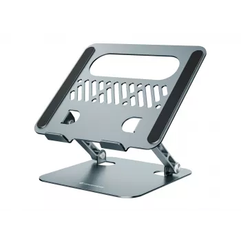 Suporte para portátil CONCEPTRONIC THANA10G — dobrável em alumínio, altura ajustável, cinzento, 240×220×50 mm