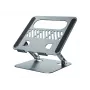 Suporte para portátil CONCEPTRONIC THANA10G — dobrável em alumínio, altura ajustável, cinzento, 240×220×50 mm