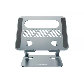 Suporte para portátil CONCEPTRONIC THANA10G — dobrável em alumínio, altura ajustável, cinzento, 240×220×50 mm