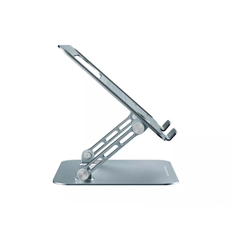 Suporte para portátil CONCEPTRONIC THANA10G — dobrável em alumínio, altura ajustável, cinzento, 240×220×50 mm