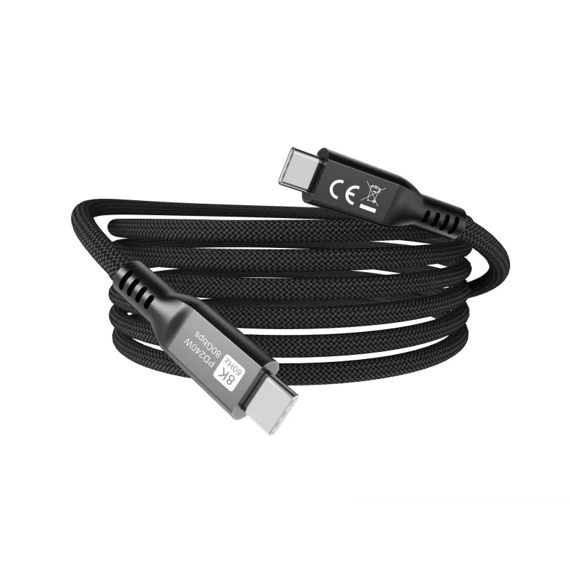 Cabo USB4 Gen4x2 C para C EQUIP 2 m, 80 Gbit/s, PD 240 W, 8K@60Hz, preto