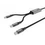 Cabo de carregamento em Y USB-C para 2x USB-C EQUIP 1,5 m PD 140 W, USB 2.0, preto