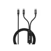 Cabo de carregamento em Y USB-C para 2x USB-C EQUIP 1,5 m PD 140 W, USB 2.0, preto