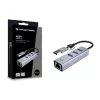 Adaptador de rede USB-C para Gigabit com hub USB de 3 portas CONCEPTRONIC ABBY25G — USB 3.2 Gen 1, Ethernet 1 Gbit/s, 3x USB-A, alumínio, cinzento