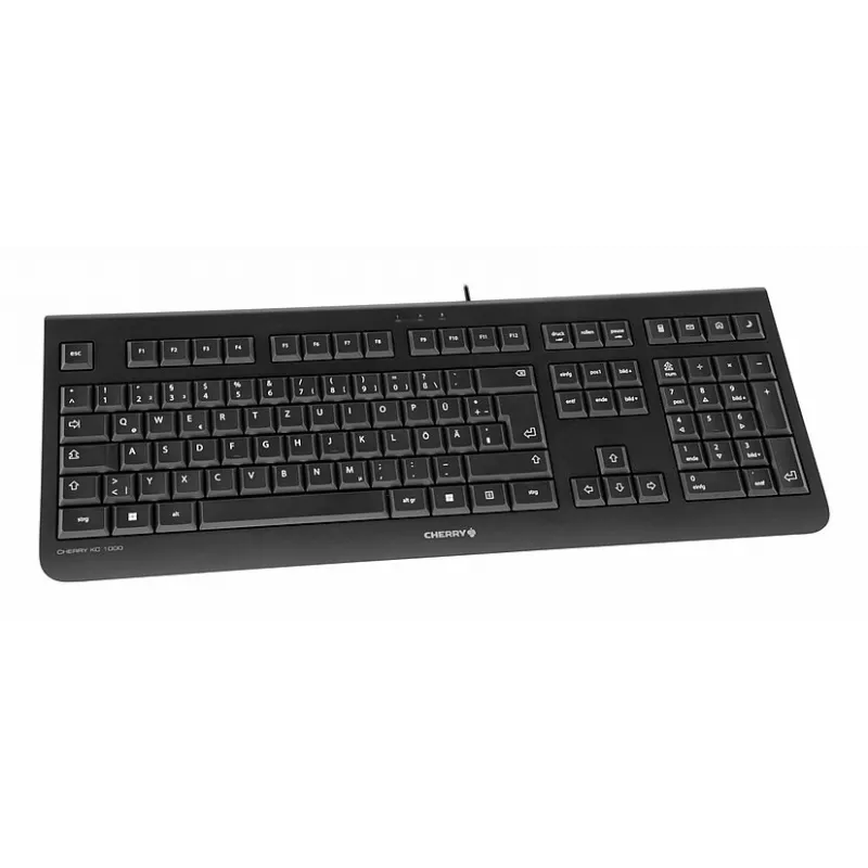 Teclado com fios USB tamanho completo Cherry KC 1000 QWERTY português preto