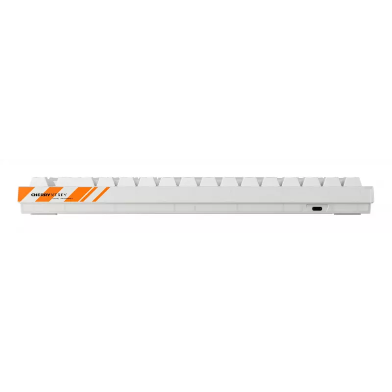 Teclado gaming mecânico Cherry K5 Pro TMR Compact – 65 % com fios USB, QWERTZ, RGB, laranja/branco