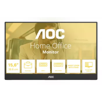 Monitor portátil TV/monitor AOC 16T20E2 preto 39,6 cm (15,6 polegadas) LED 1920 x 1080 píxeis