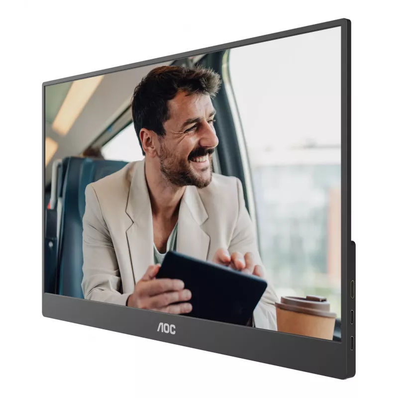 Monitor portátil TV/monitor AOC 16T20E2 preto 39,6 cm (15,6 polegadas) LED 1920 x 1080 píxeis