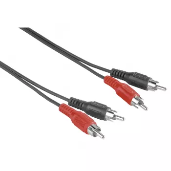 Cabo de áudio Hama 00205086 2,5 m 2x ficha RCA preto