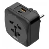Adaptador de ficha de rede Hama 00223460 tipo E/F híbrido universal preto